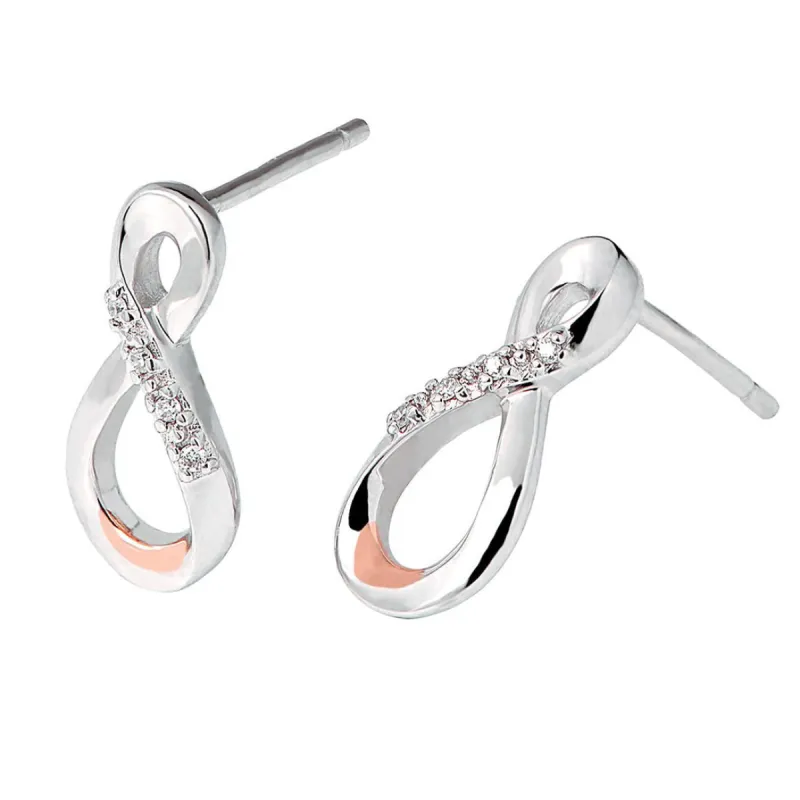 Clogau Eternity Sterling Silver Diamond Stud Earrings D sold by Jura Watches