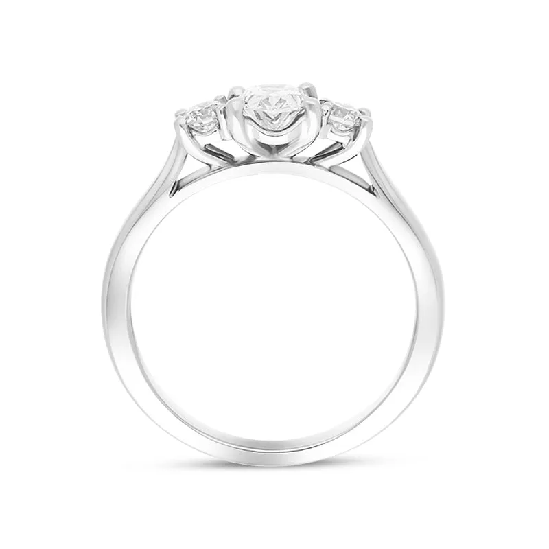 Platinum 0.58ct Diamond Oval and Round Brilliant Cut Three Stone Ring sold by Jura Watches product image thumbnail 3