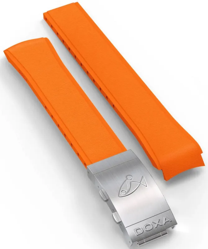Doxa Strap SUB 200 T.GRAPH Rubber Orange With Folding Clasp sold by Jura Watches