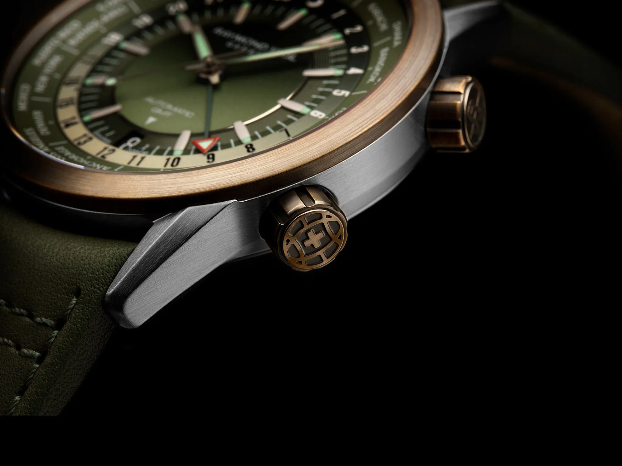 Raymond Weil Freelancer GMT Worldtimer Green sold by Jura Watches product image thumbnail 5