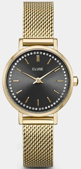 Cluse Boho Chic Petite Crystals Mesh Grey Gold sold by Jura Watches