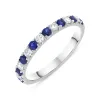18ct White Gold 0.37ct Sapphire Diamond Half Eternity Ring sold by Jura Watches