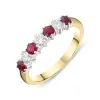 18ct Yellow Gold 0.52ct Ruby Diamond Half Eternity Ring sold by Jura Watches