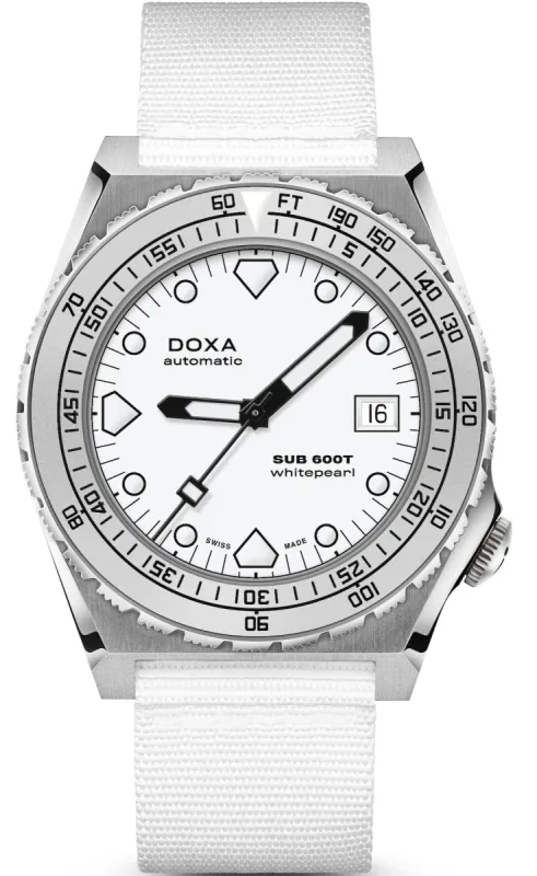 Doxa SUB 600T Whitepearl Nato Watch sold by Jura Watches