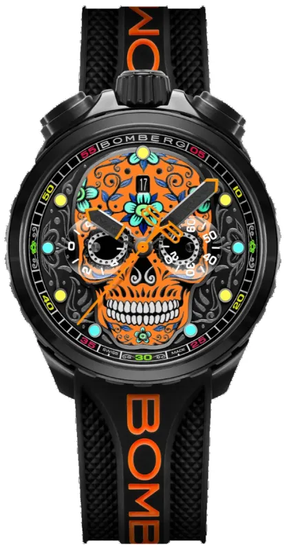 Bomberg Sugar Skull Orange Watch sold by Jura Watches