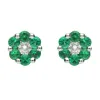 18ct White Gold 0.33ct Emerald Diamond Cluster Stud Earrings D sold by Jura Watches