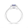 18ct White Gold 0.17ct Sapphire 0.47ct Diamond Halo Ring sold by Jura Watches