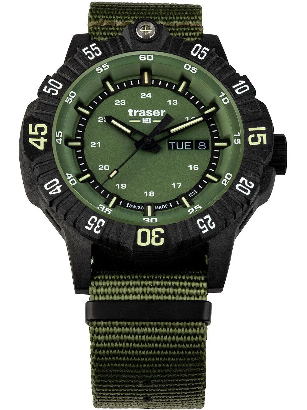 Traser H3 P99 Q Green Nato Watch sold by Jura Watches product image thumbnail 3