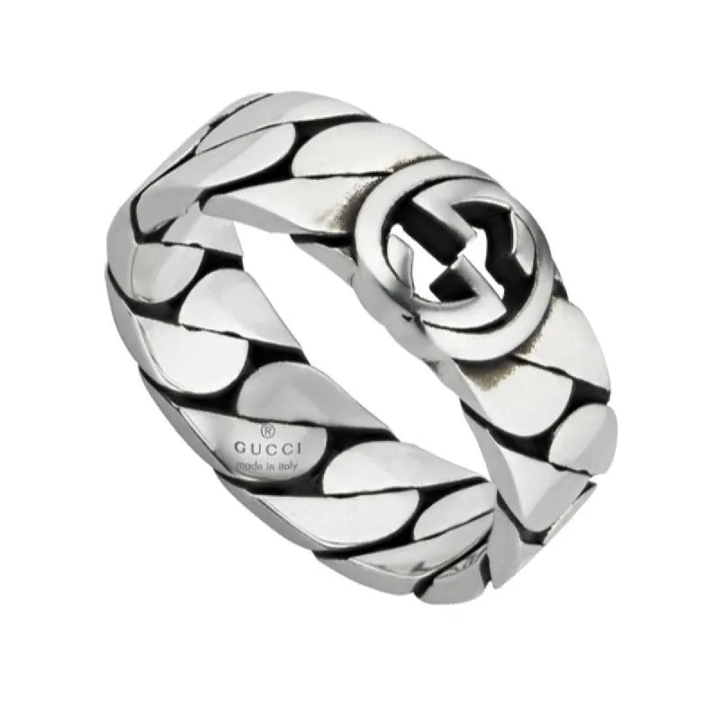 Gucci Interlocking Sterling Silver Band Ring D sold by Jura Watches