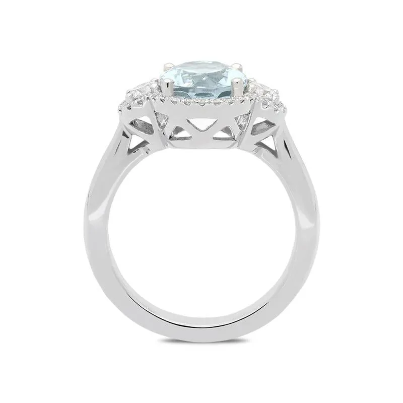 18ct White Gold 2.68ct Aquamarine and Diamond Ring sold by Jura Watches product image thumbnail 2