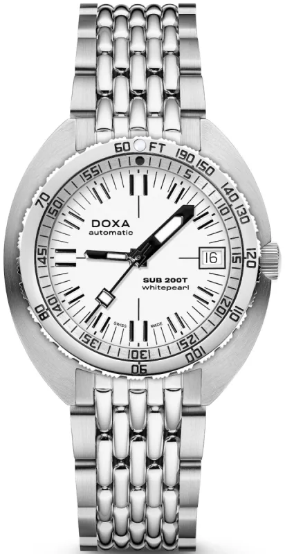 Doxa SUB 200T Whitepearl Iconic Bracelet Watch made by Jura Watches