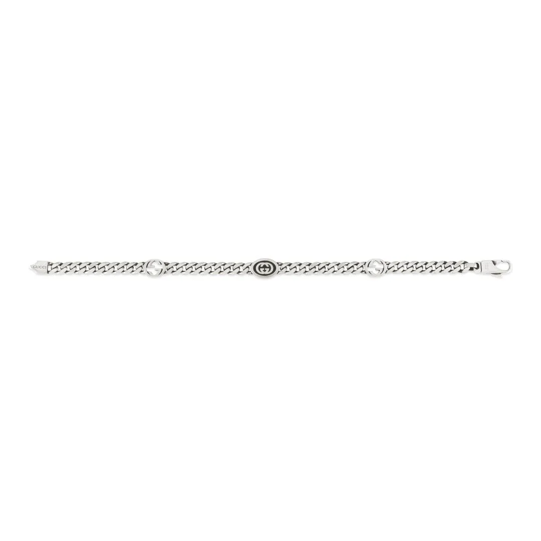 Gucci Interlocking Sterling Silver Black Enamel Chain Bracelet D sold by Jura Watches product image thumbnail 2
