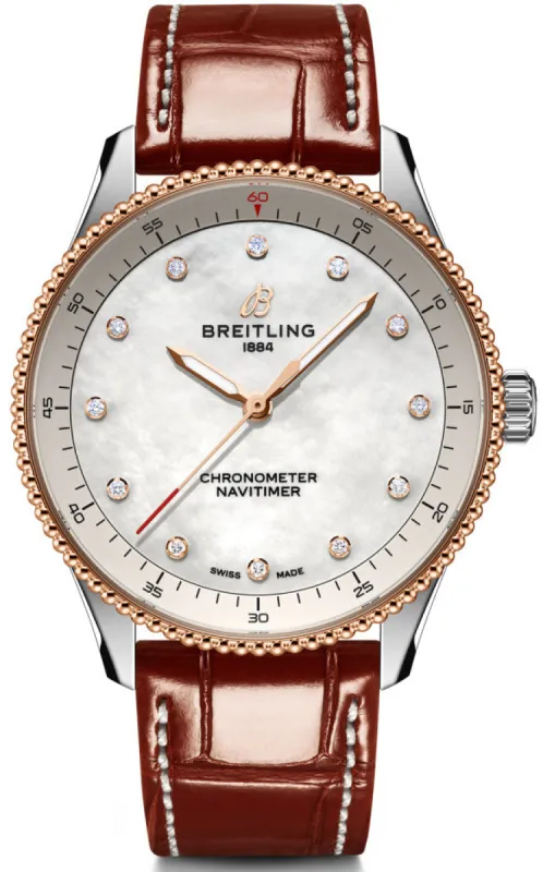 Breitling Navitimer 32 Steel & 18k Red Gold Watch made by Breitling
