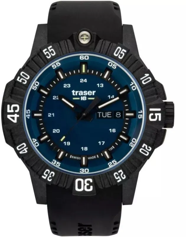Traser H3 P99 Q Blue Rubber Watch made by Jura Watches