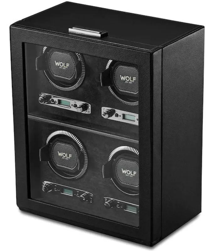 WOLF Watch Winder British Racing Black 4pc made by WOLF