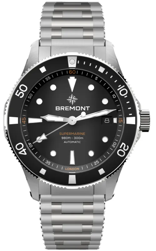 Bremont Supermarine 300M Date Black Bracelet Watch sold by Jura Watches