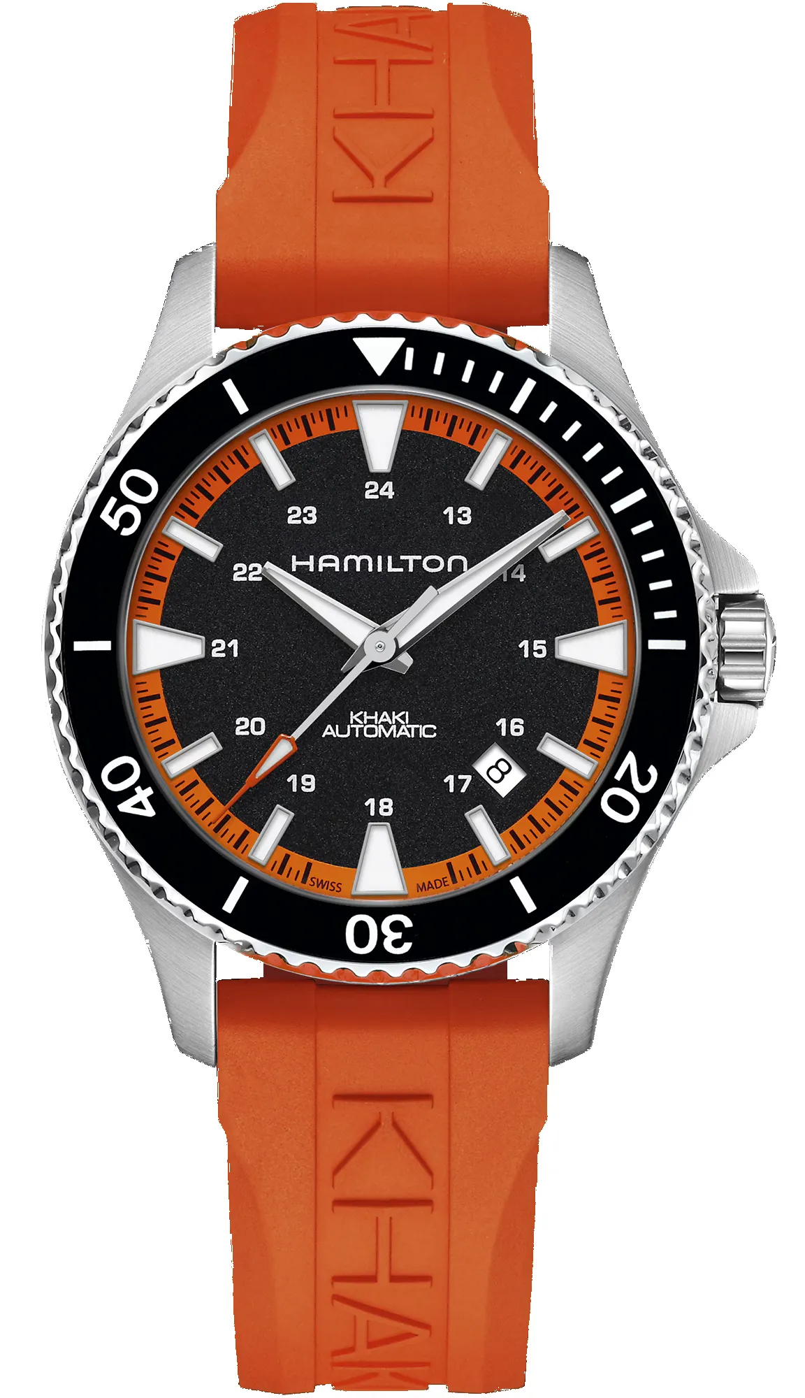 Hamilton Khaki Navy Scuba Auto Tangerine Orange Watch sold by Jura Watches