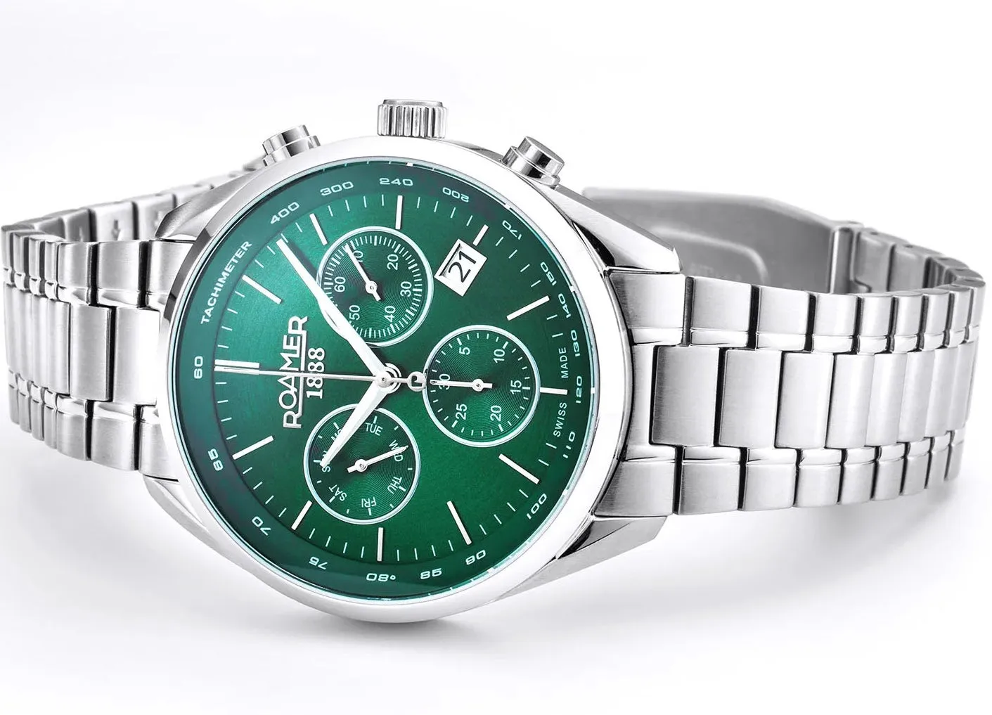 Roamer Pro Chrono Green Watch sold by Jura Watches product image thumbnail 3