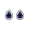 18ct White Gold 0.54ct Sapphire Diamond Pear Cut Stud Earrings sold by Jura Watches