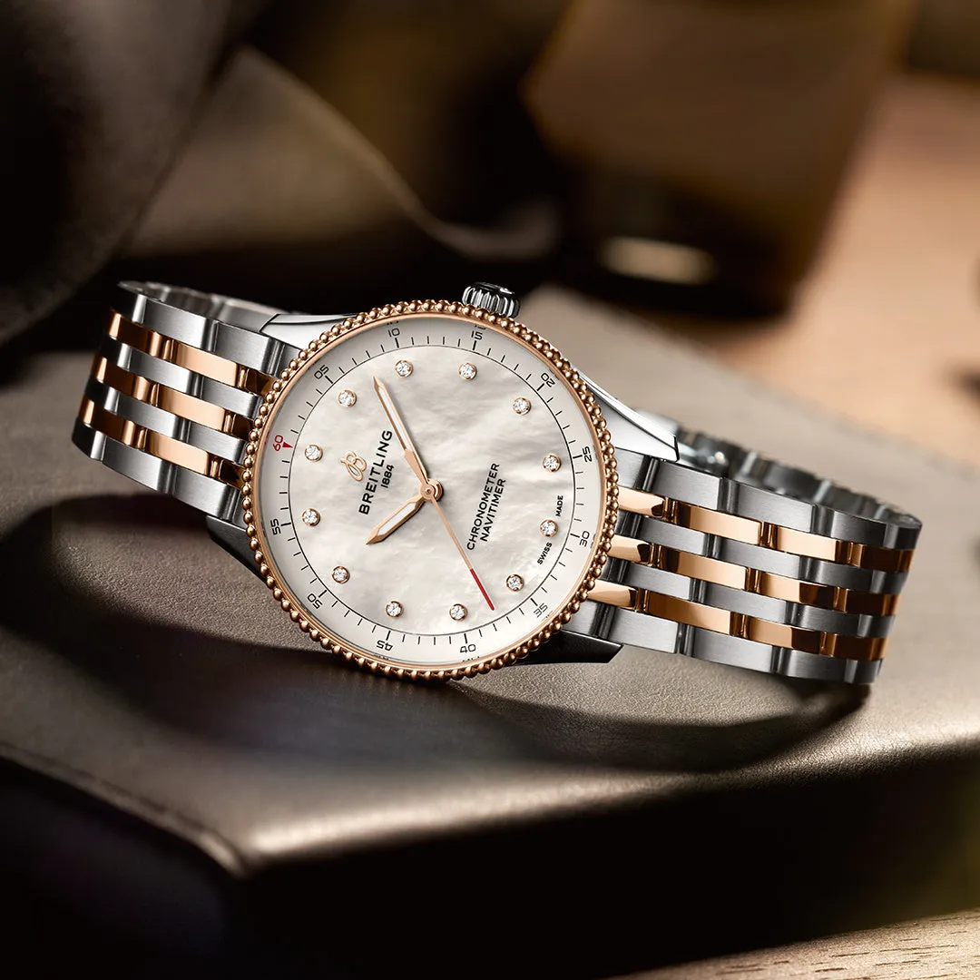 Breitling Navitimer 32 Steel & 18k Red Gold Watch sold by Jura Watches product image thumbnail 3