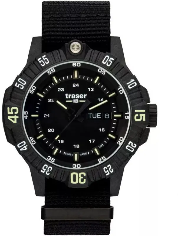 Traser H3 P99 Q Black Nato Watch made by Jura Watches