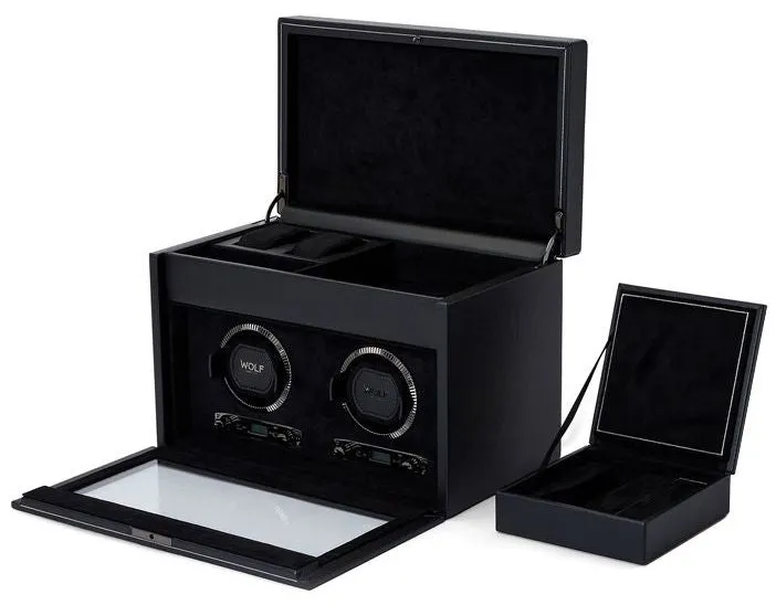 WOLF Watch Winder British Racing Black Double Storage sold by Jura Watches product image thumbnail 3