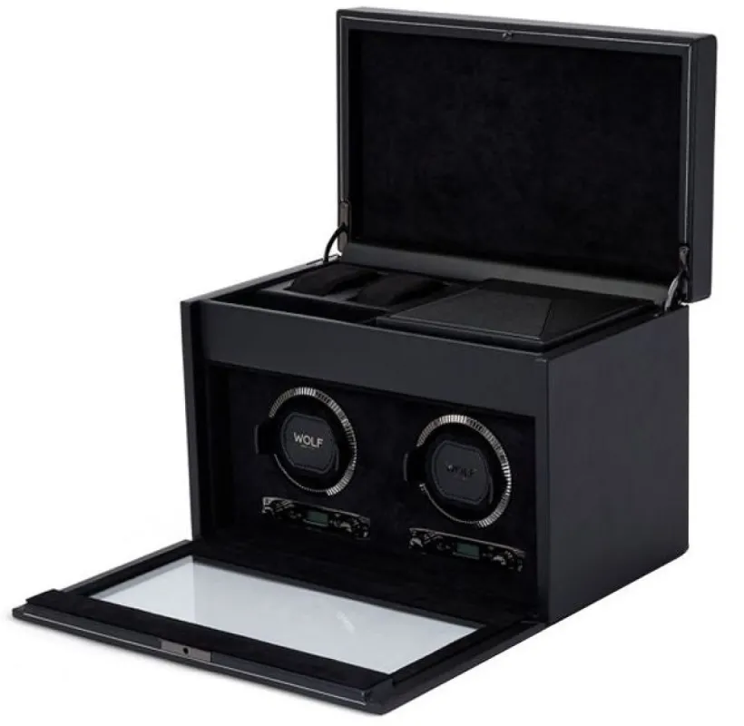WOLF Watch Winder British Racing Black Double Storage sold by Jura Watches