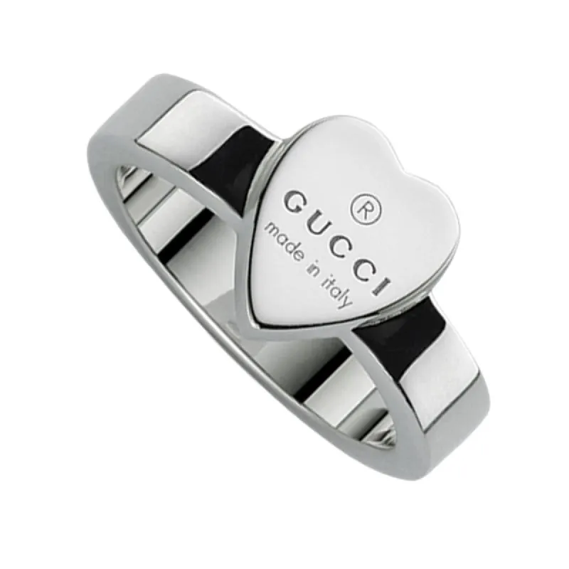 Gucci Trademark Sterling Silver Heart Ring sold by Jura Watches