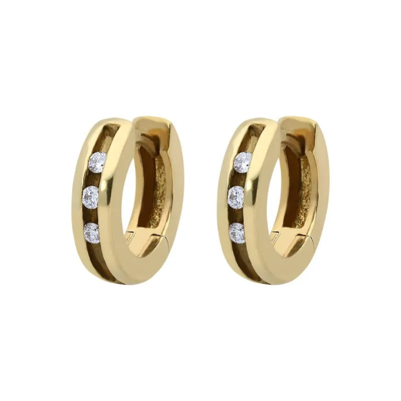 18ct Yellow Gold Diamond Brilliant Cut Hoop Earrings D sold by Jura Watches
