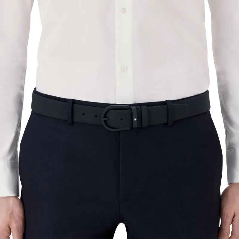 Montblanc Horseshoe Buckle 35mm Leather Belt Black sold by Jura Watches product image thumbnail 2