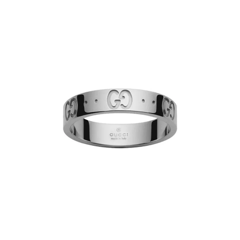 Gucci Icon 18ct White Gold Thin Band Ring sold by Jura Watches