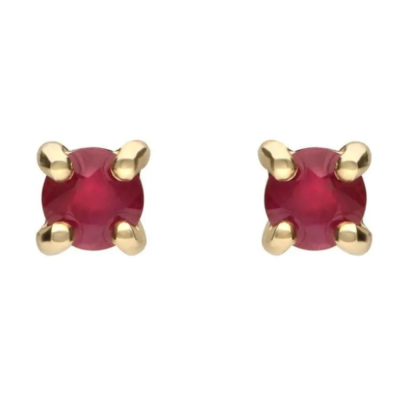 18ct Yellow Gold 0.78ct Ruby Claw Stud Earrings sold by Jura Watches
