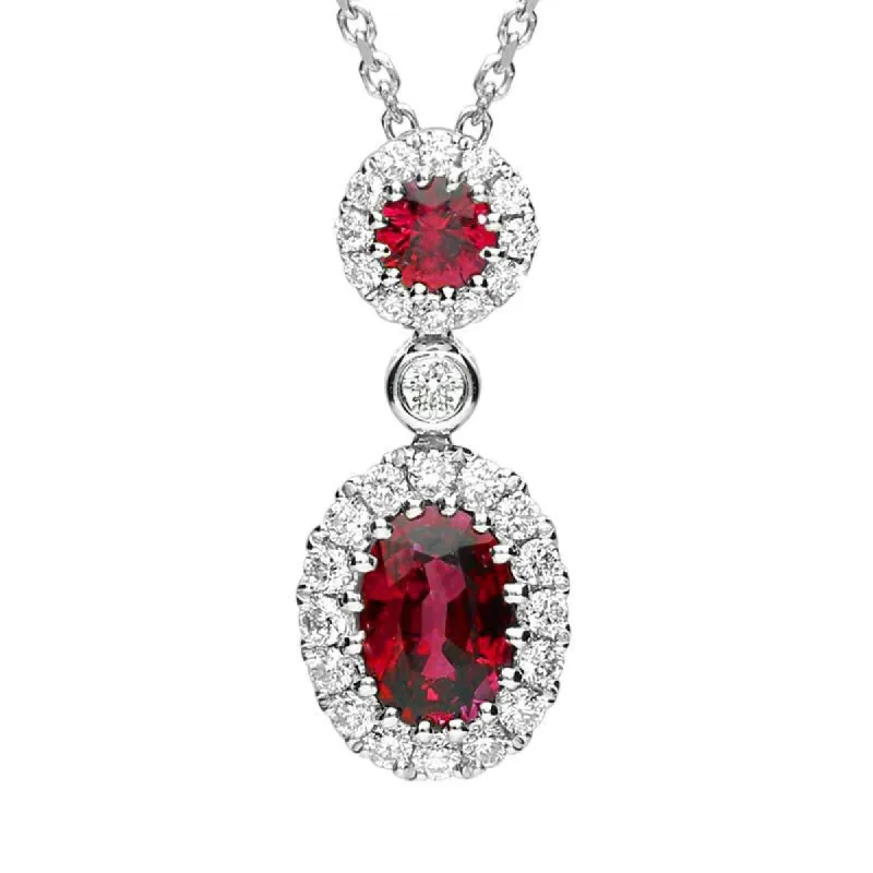 18ct White Gold 0.72ct Ruby and Diamond Necklace sold by Jura Watches