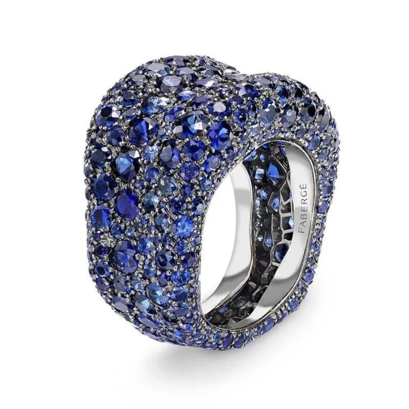 Faberge Emotion 18ct White Gold Blue Sapphire Ring sold by Jura Watches