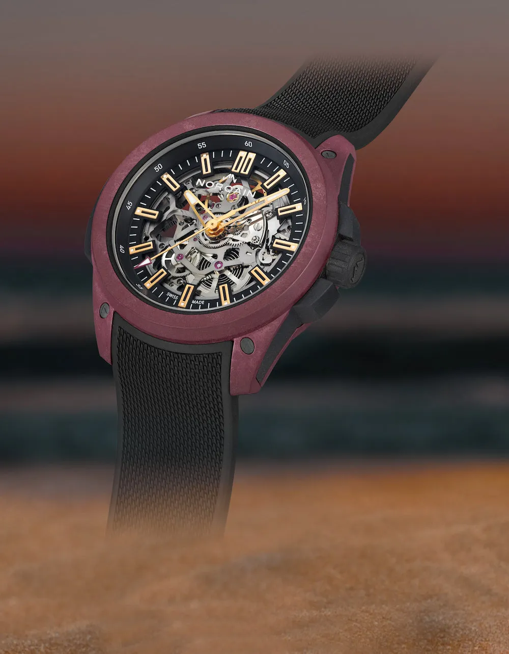 Norqain Wild One Skeleton Burgundy Limited Edition D sold by Jura Watches product image thumbnail 3