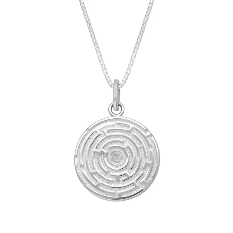Sterling Silver Blue John House & Garden Solid Round Maze Necklace D sold by Jura Watches