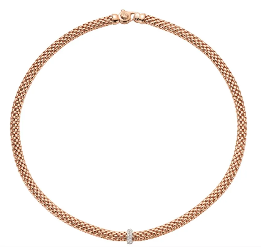 Fope Vendome 18ct Rose Gold 0.10ct Diamond Necklace made by Jura Watches