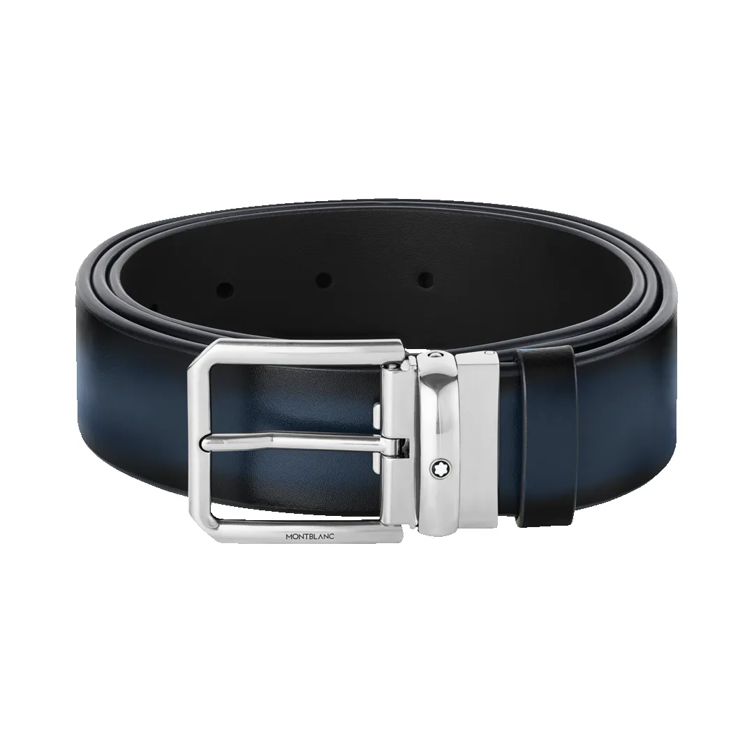 Montblanc 35mm Leather Pin Buckle Belt Blue D sold by Jura Watches