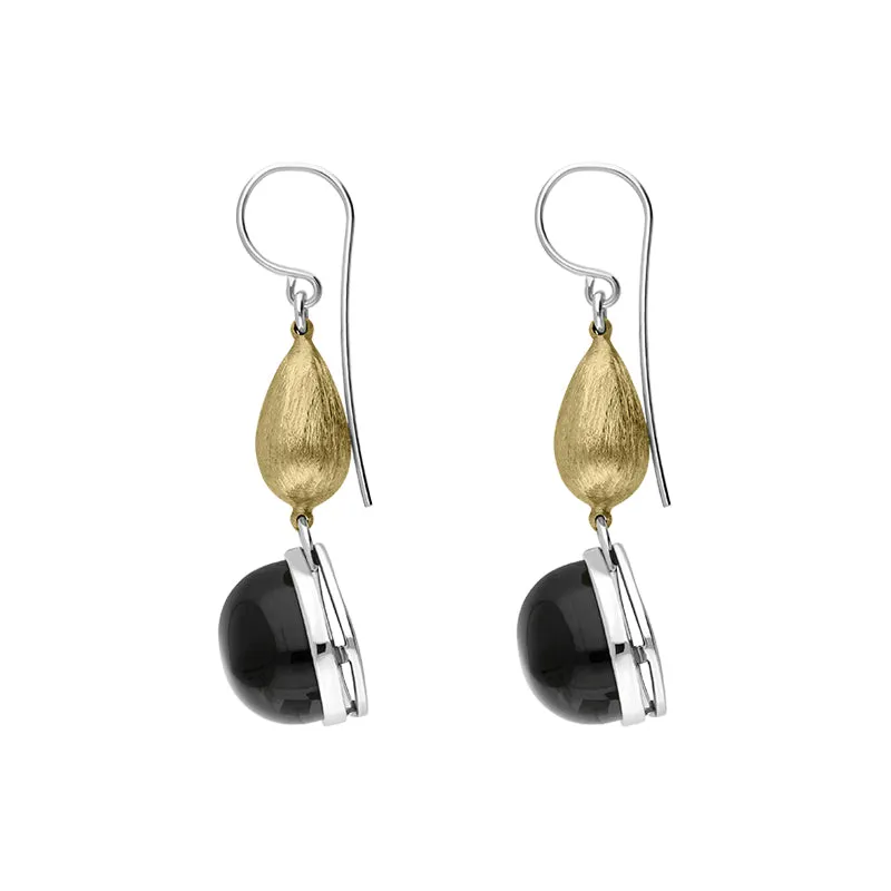 Sterling Silver Gold Plated Whitby Jet Drop Earrings D sold by Jura Watches product image thumbnail 2