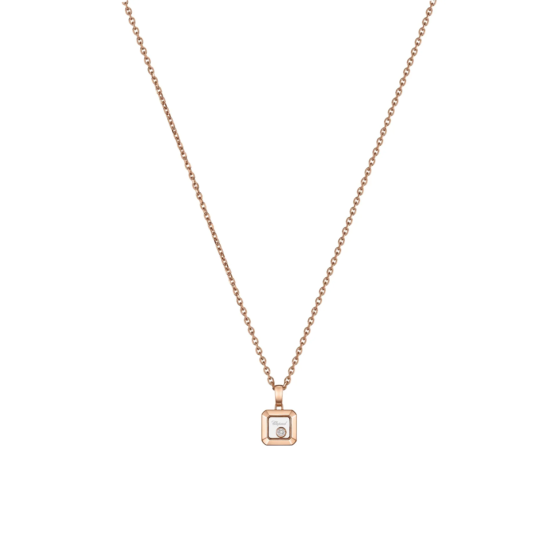 Chopard Happy Diamonds 18ct Rose Gold 0.05ct Diamond Necklace sold by Jura Watches