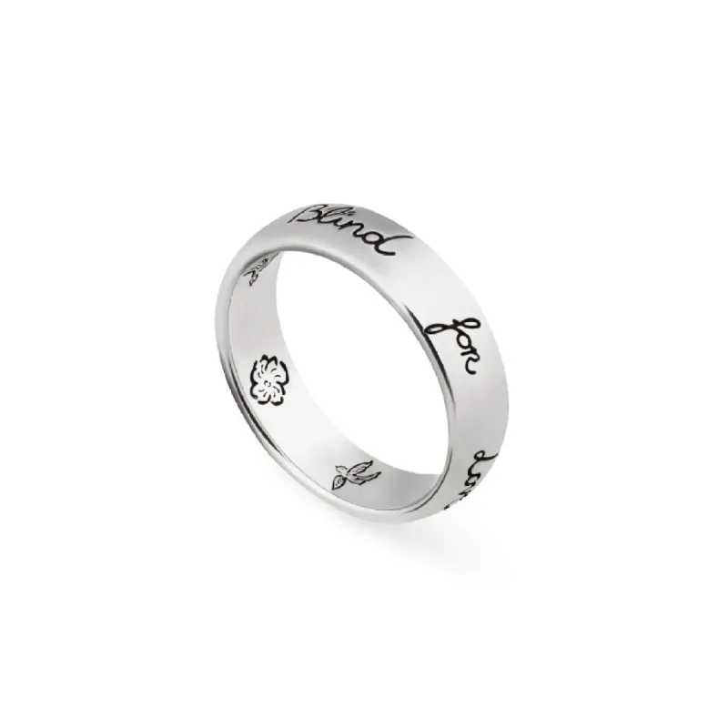 Gucci Blind For Love Sterling Silver Engraved 5mm Ring D sold by Jura Watches