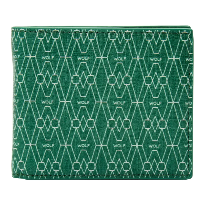 Wolf Signature Vegan Collection Green Billfold Coin Wallet sold by Jura Watches