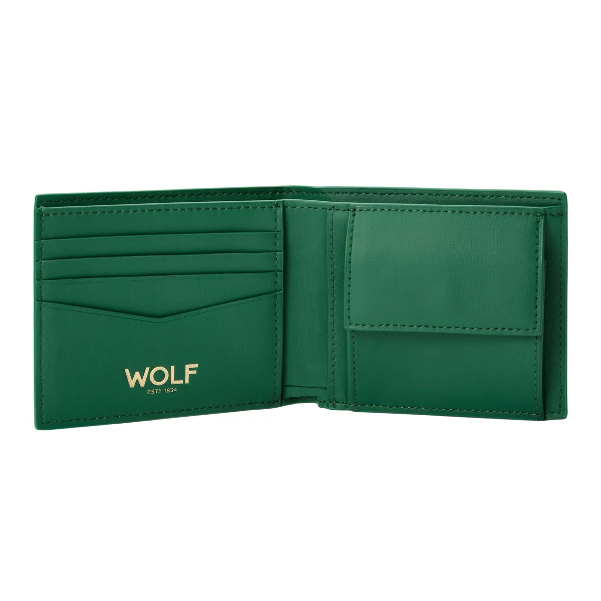 Wolf Signature Vegan Collection Green Billfold Coin Wallet sold by Jura Watches product image thumbnail 5