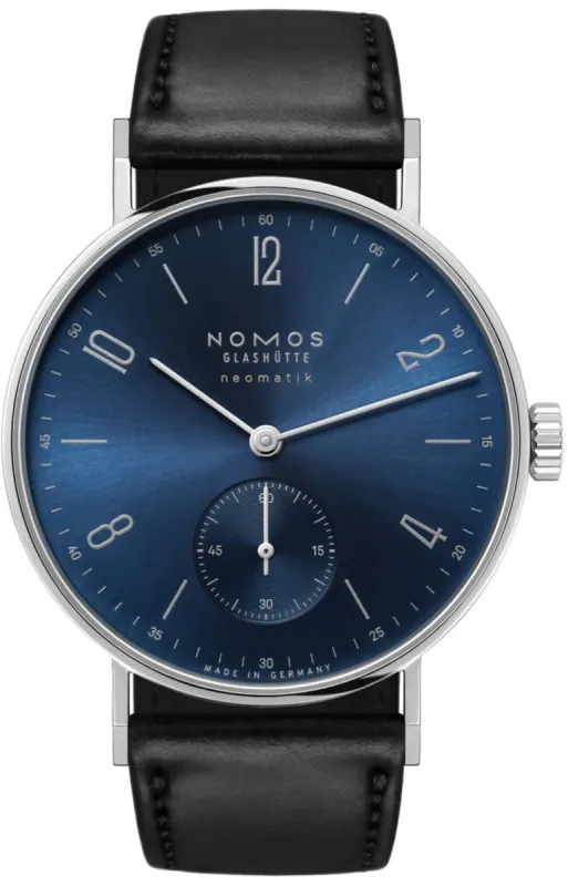 Nomos Glashutte Tangente Neomatik Blue Gold Steel Back Watch sold by Jura Watches