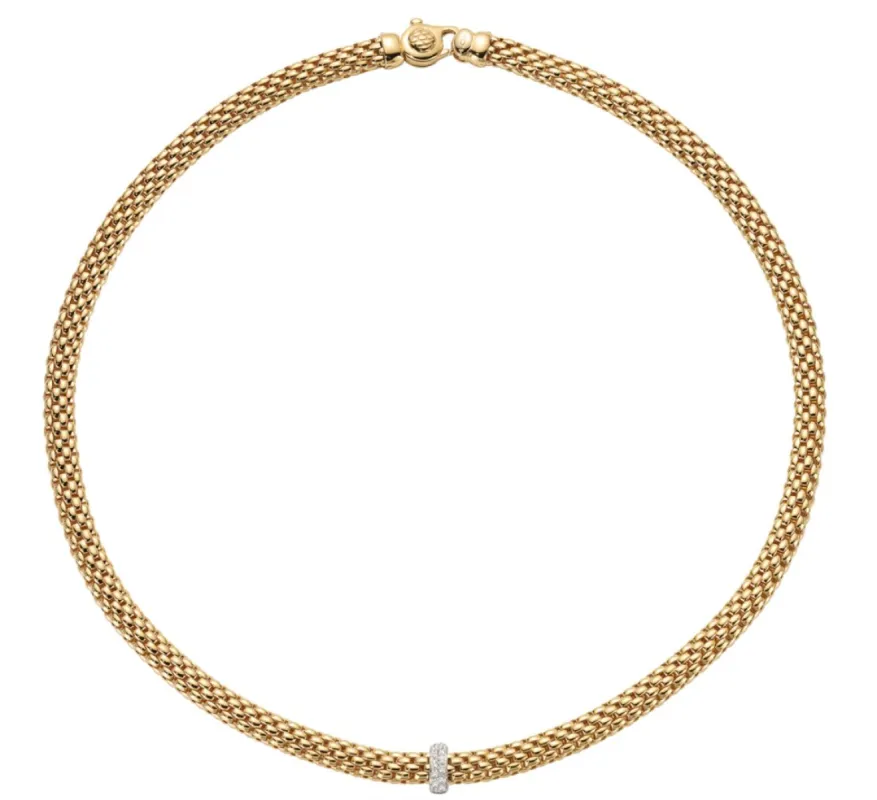 Fope Vendome 18ct Yellow Gold 0.10ct Diamond Necklace made by Jura Watches