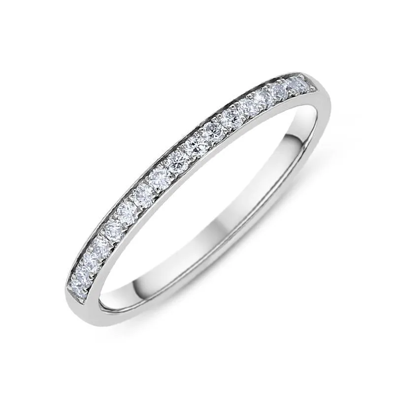 Platinum 0.15ct Diamond Grain Set Wedding Half Eternity Ring sold by Jura Watches