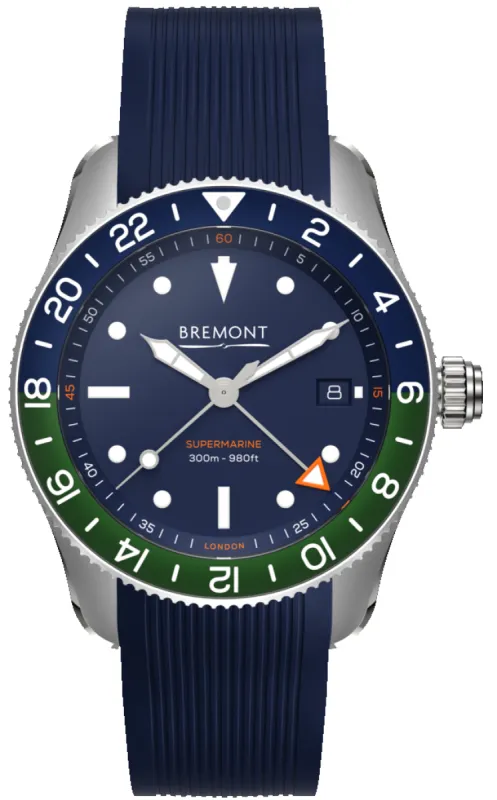 Bremont Supermarine S302 GMT Blue Rubber D sold by Jura Watches