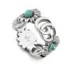 Gucci Double G With Flower Motif Sterling Silver Ring sold by Jura Watches