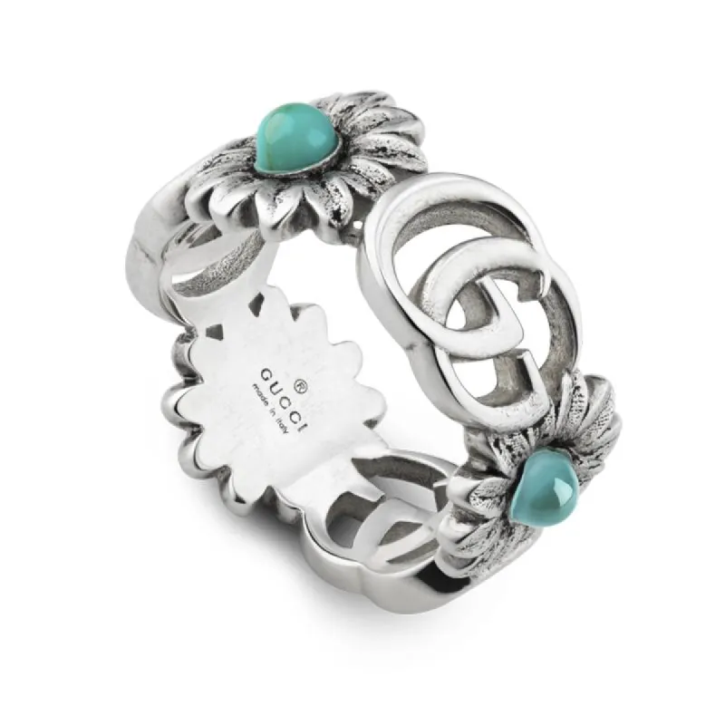 Gucci Double G With Flower Motif Sterling Silver Ring sold by Jura Watches