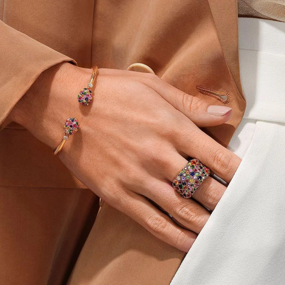 Faberge Emotion 18ct Yellow Gold Multi-Coloured Ring sold by Jura Watches product image thumbnail 2